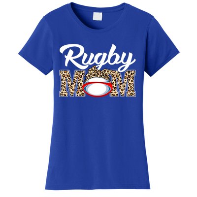 Rugby Funny Mom Game Leopard Mothers Day Cool Gift Women's T-Shirt