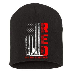 Red Friday Military Us A.R.M.Y Remember Erveryone Deployed Short Acrylic Beanie