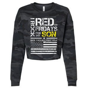 Red Friday Military Dad Wear Red For My Son Cropped Pullover Crew