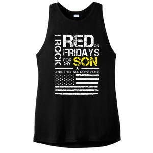 Red Friday Military Dad Wear Red For My Son Ladies PosiCharge Tri-Blend Wicking Tank