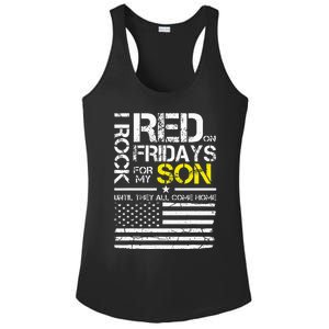 Red Friday Military Dad Wear Red For My Son Ladies PosiCharge Competitor Racerback Tank