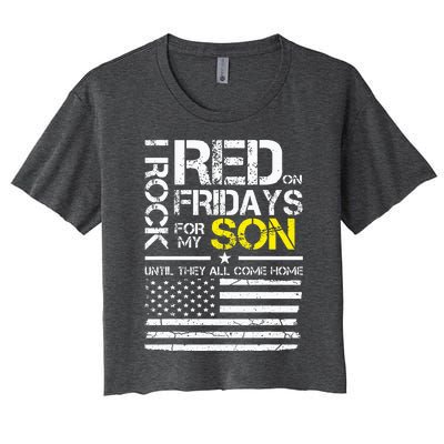 Red Friday Military Dad Wear Red For My Son Women's Crop Top Tee