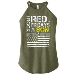 Red Friday Military Dad Wear Red For My Son Women's Perfect Tri Rocker Tank