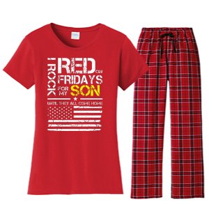 Red Friday Military Dad Wear Red For My Son Women's Flannel Pajama Set