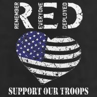 RED Friday Military Support Our Troops Heart Retro US Flag Cool Comfort Performance Bucket Hat