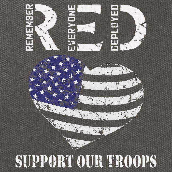 RED Friday Military Support Our Troops Heart Retro US Flag Cotton Canvas Backpack