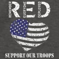 RED Friday Military Support Our Troops Heart Retro US Flag Vector Backpack