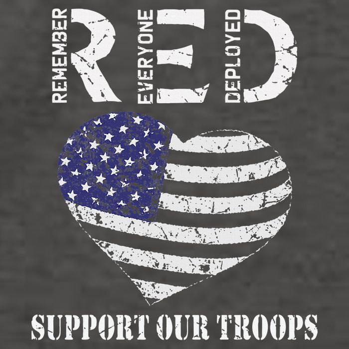 RED Friday Military Support Our Troops Heart Retro US Flag Vector Backpack