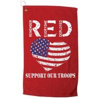RED Friday Military Support Our Troops Heart Retro US Flag Golf Towel