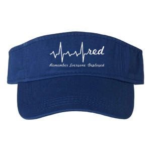 RED Friday Military Remember Everyone Deployed Heartbeat Valucap Bio-Washed Visor