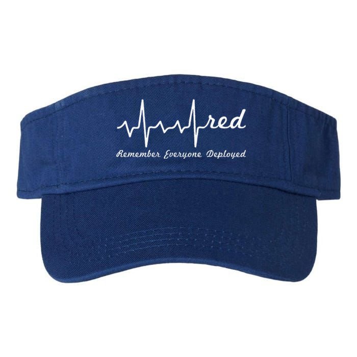 RED Friday Military Remember Everyone Deployed Heartbeat Valucap Bio-Washed Visor