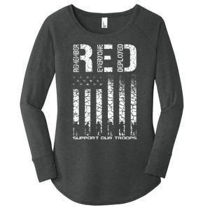 Red Friday Military Veteran Remember Everyone Deployed Women's Perfect Tri Tunic Long Sleeve Shirt