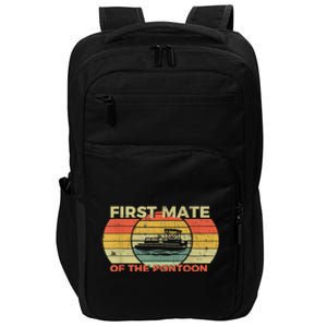 Retro First Mate Pontoon Captain Boat Boating Pontooning Impact Tech Backpack