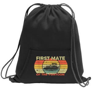 Retro First Mate Pontoon Captain Boat Boating Pontooning Sweatshirt Cinch Pack Bag