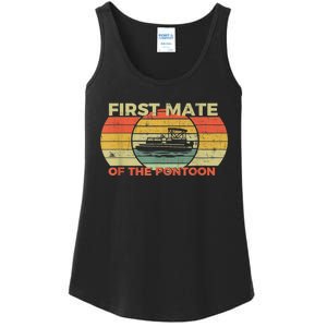 Retro First Mate Pontoon Captain Boat Boating Pontooning Ladies Essential Tank