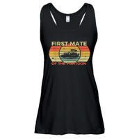 Retro First Mate Pontoon Captain Boat Boating Pontooning Ladies Essential Flowy Tank