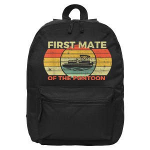 Retro First Mate Pontoon Captain Boat Boating Pontooning 16 in Basic Backpack