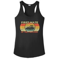 Retro First Mate Pontoon Captain Boat Boating Pontooning Ladies PosiCharge Competitor Racerback Tank