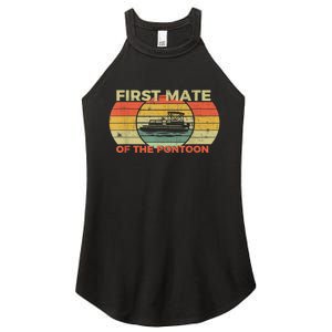 Retro First Mate Pontoon Captain Boat Boating Pontooning Women's Perfect Tri Rocker Tank