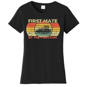 Retro First Mate Pontoon Captain Boat Boating Pontooning Women's T-Shirt