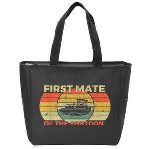 Retro First Mate Pontoon Captain Boat Boating Pontooning Zip Tote Bag