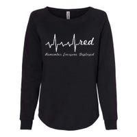 RED Friday Military Remember Everyone Deployed Heartbeat Womens California Wash Sweatshirt