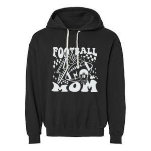 Retro Football Mom Baller Mom Football Game Day Mom Funny Football Garment-Dyed Fleece Hoodie