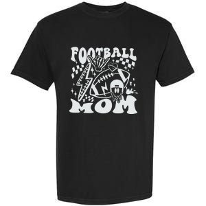 Retro Football Mom Baller Mom Football Game Day Mom Funny Football Garment-Dyed Heavyweight T-Shirt