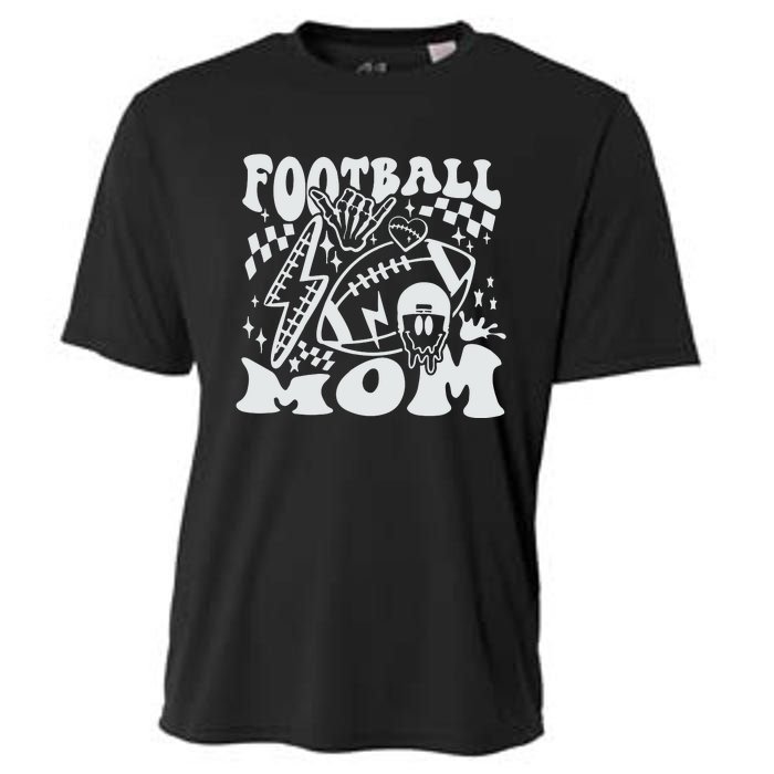 Retro Football Mom Baller Mom Football Game Day Mom Funny Football Cooling Performance Crew T-Shirt