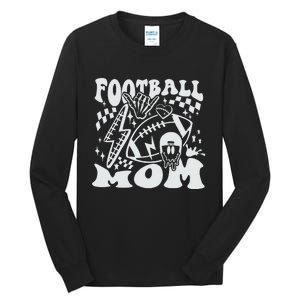 Retro Football Mom Baller Mom Football Game Day Mom Funny Football Tall Long Sleeve T-Shirt