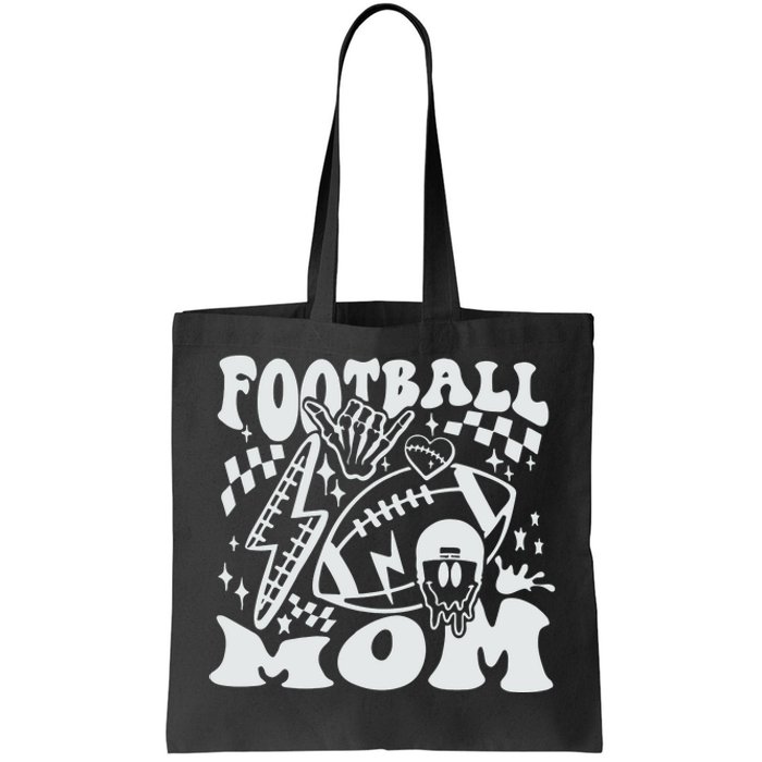 Retro Football Mom Baller Mom Football Game Day Mom Funny Football Tote Bag