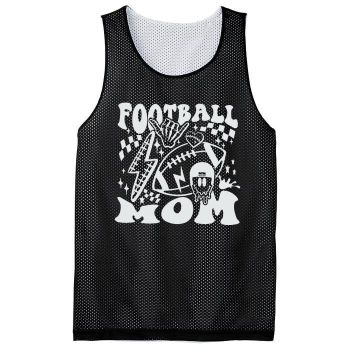 Retro Football Mom Baller Mom Football Game Day Mom Funny Football Mesh Reversible Basketball Jersey Tank