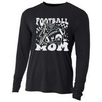 Retro Football Mom Baller Mom Football Game Day Mom Funny Football Cooling Performance Long Sleeve Crew