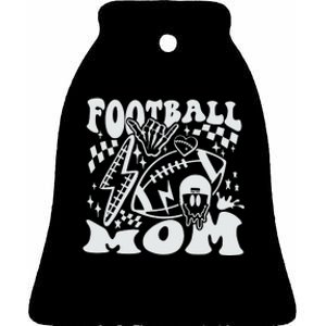 Retro Football Mom Baller Mom Football Game Day Mom Funny Football Ceramic Bell Ornament