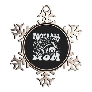 Retro Football Mom Baller Mom Football Game Day Mom Funny Football Metallic Star Ornament