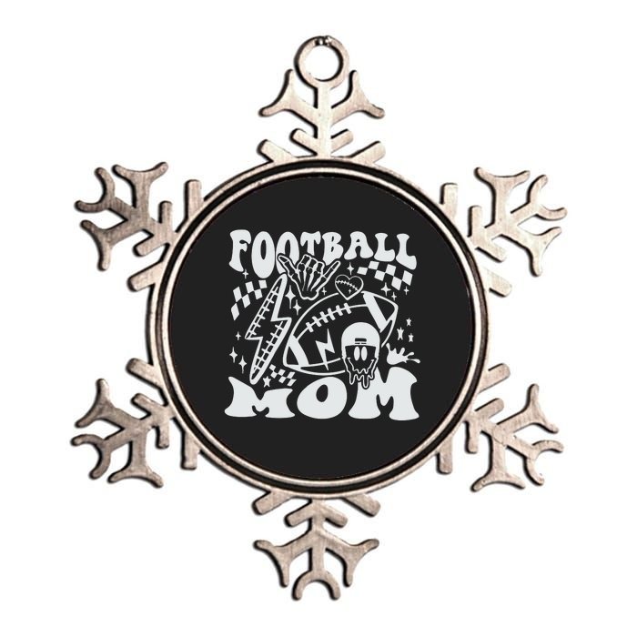 Retro Football Mom Baller Mom Football Game Day Mom Funny Football Metallic Star Ornament