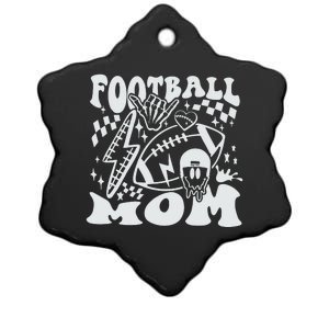 Retro Football Mom Baller Mom Football Game Day Mom Funny Football Ceramic Star Ornament