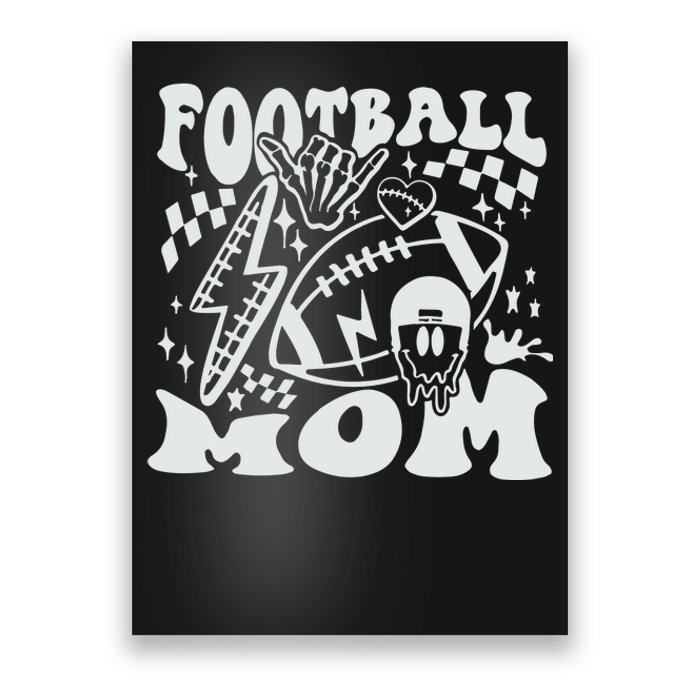 Retro Football Mom Baller Mom Football Game Day Mom Funny Football Poster