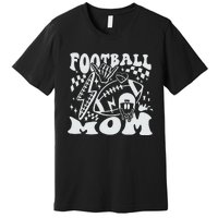 Retro Football Mom Baller Mom Football Game Day Mom Funny Football Premium T-Shirt