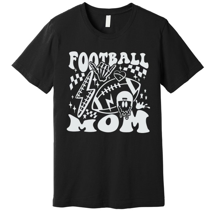 Retro Football Mom Baller Mom Football Game Day Mom Funny Football Premium T-Shirt