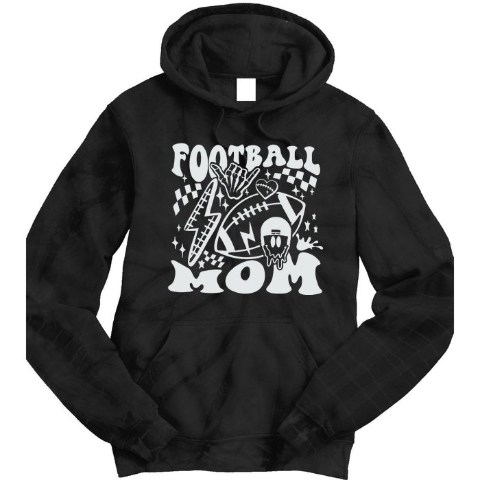 Retro Football Mom Baller Mom Football Game Day Mom Funny Football Tie Dye Hoodie