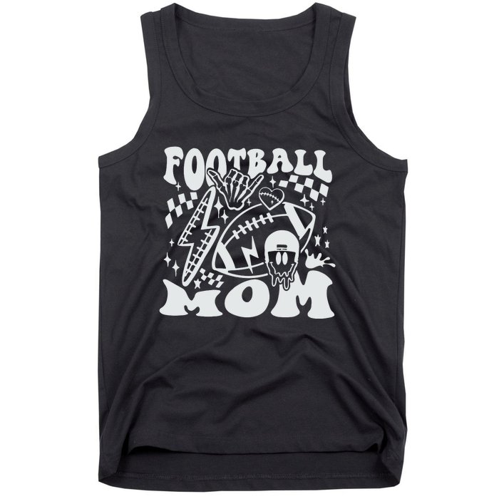 Retro Football Mom Baller Mom Football Game Day Mom Funny Football Tank Top