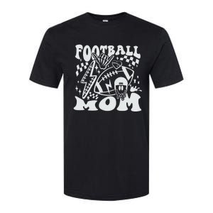 Retro Football Mom Baller Mom Football Game Day Mom Funny Football Softstyle CVC T-Shirt