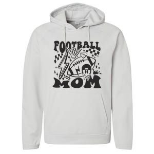 Retro Football Mom Baller Mom Football Game Day Mom Performance Fleece Hoodie