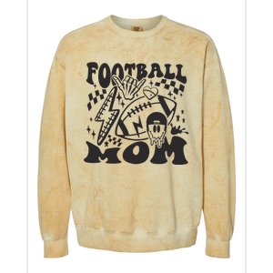 Retro Football Mom Baller Mom Football Game Day Mom Colorblast Crewneck Sweatshirt