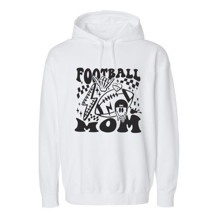 Retro Football Mom Baller Mom Football Game Day Mom Garment-Dyed Fleece Hoodie