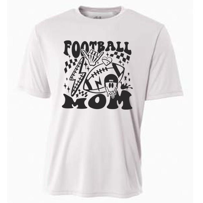 Retro Football Mom Baller Mom Football Game Day Mom Cooling Performance Crew T-Shirt