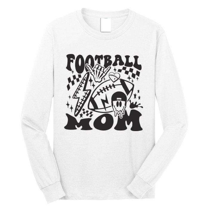 Retro Football Mom Baller Mom Football Game Day Mom Long Sleeve Shirt