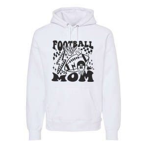 Retro Football Mom Baller Mom Football Game Day Mom Premium Hoodie