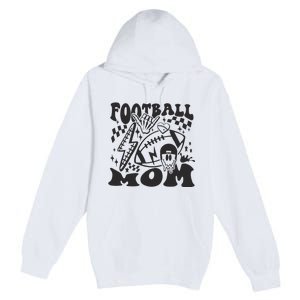 Retro Football Mom Baller Mom Football Game Day Mom Premium Pullover Hoodie